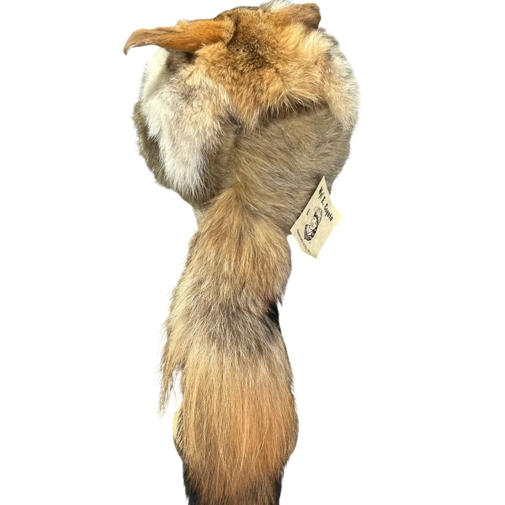 NEW Wyl E Coyote Youth Large Brown Faux Fur Face Cap Hat Tail Handmade USA